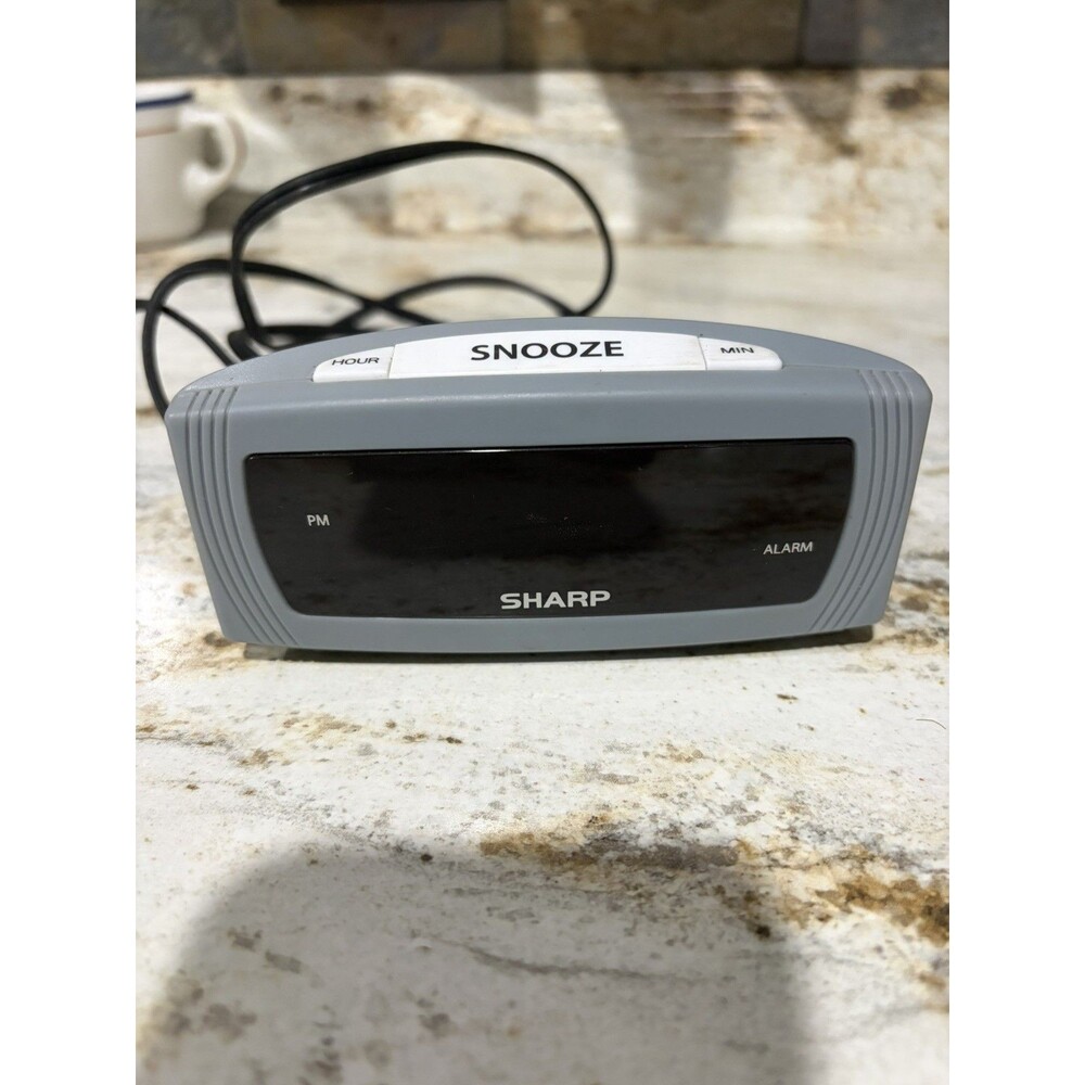 Sharp Digital LED Alarm Clock W/Top Snooze Battery Backup #SPC054 USED FAST SHIP